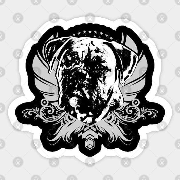 Boxer dog Sticker by Nartissima